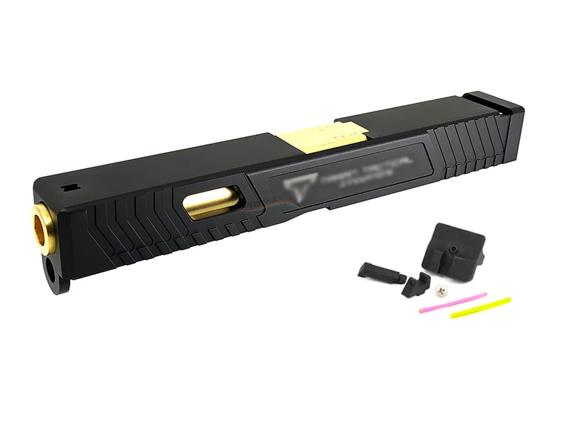 Gunsmith Bros TTI Style G17 Aluminum Slide & Gold Barrel Kit Set (Black)