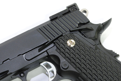 APLUS Custom KJ Works HI-CAPA KP06 GBB/CO2 Pistol - Black (With Deep Engraving Marking)