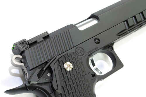 APLUS Custom KJ Works HI-CAPA KP06 GBB/CO2 Pistol - Black (With Deep Engraving Marking)