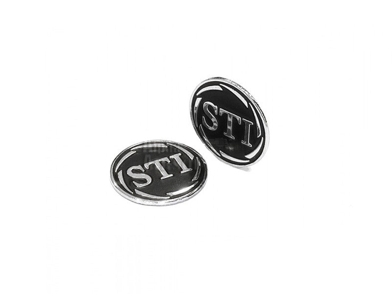 ADEPOT CUSTOM STI Style Metal Grip Badge for Hi-Capa (Silver Black)