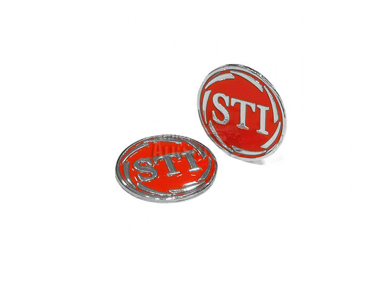 ADEPOT CUSTOM STI Style Metal Grip Badge for Hi-Capa (Silver Red)