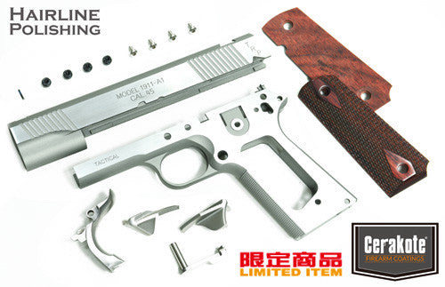 Guarder Aluminum Kit with Altamont Wood Grip for MARUI MEU .45 - (S.A. TRP/Cerakote/Hairline Polishing)