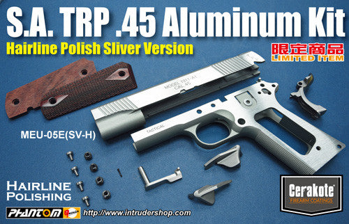 Guarder Aluminum Kit with Altamont Wood Grip for MARUI MEU .45 - (S.A. TRP/Cerakote/Hairline Polishing)
