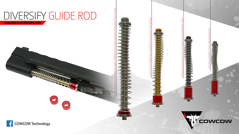 CowCow Diversify Stainless Steel Guide Rod with Aluminum Buffer Set For M&P9 Series (Black)