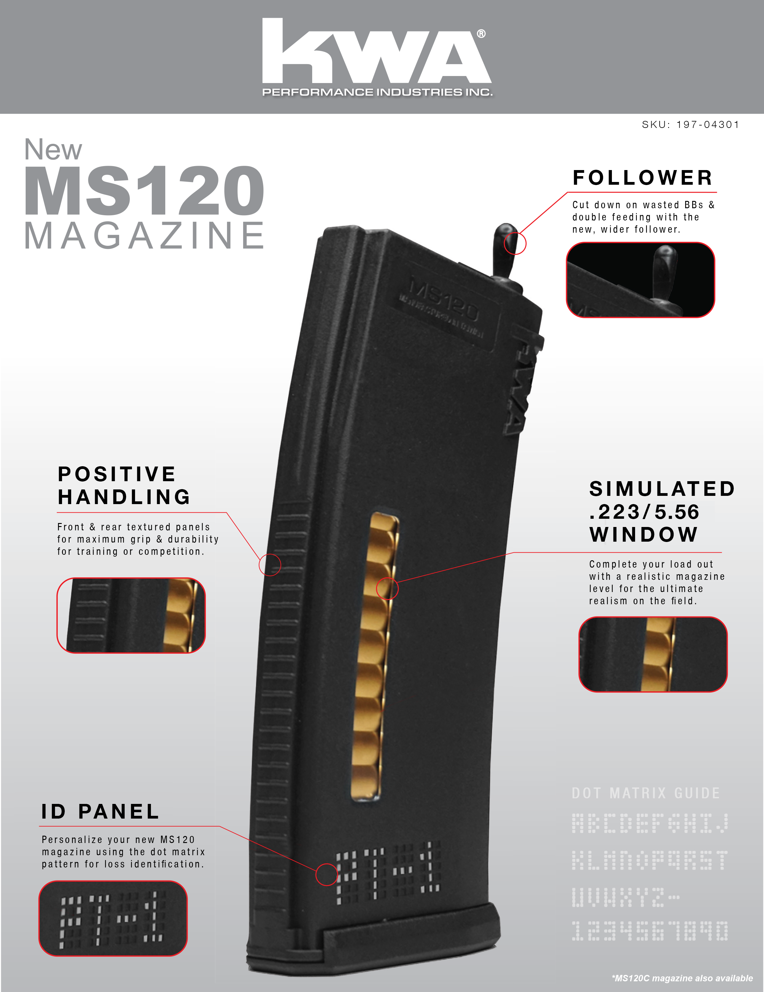 KWA MS120 AEG Mid-Cap Magazines- 3 Pack