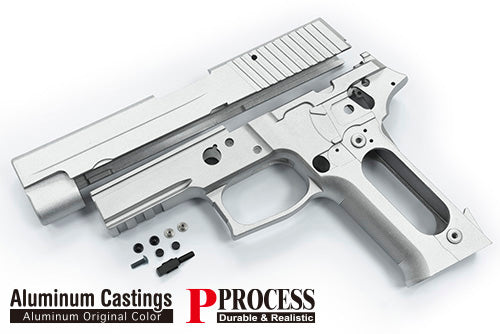 Guarder Aluminum Slide & Frame For MARUI P226 Rail (Silver/No Marking) - 2022 New Version