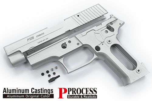 Guarder Aluminum Slide & Frame For MARUI P226 Navy (Silver/MK24 Marking) - 2022 New Version