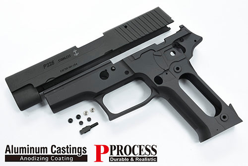 Guarder Aluminum Slide & Frame For MARUI P226 Navy (Black/MK24 Marking) - 2022 New Version