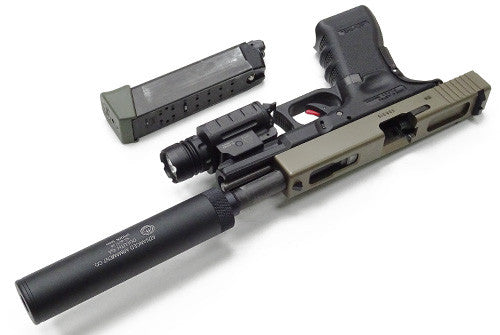 Guarder Compact Pistol Silencer - 14mm Negative
