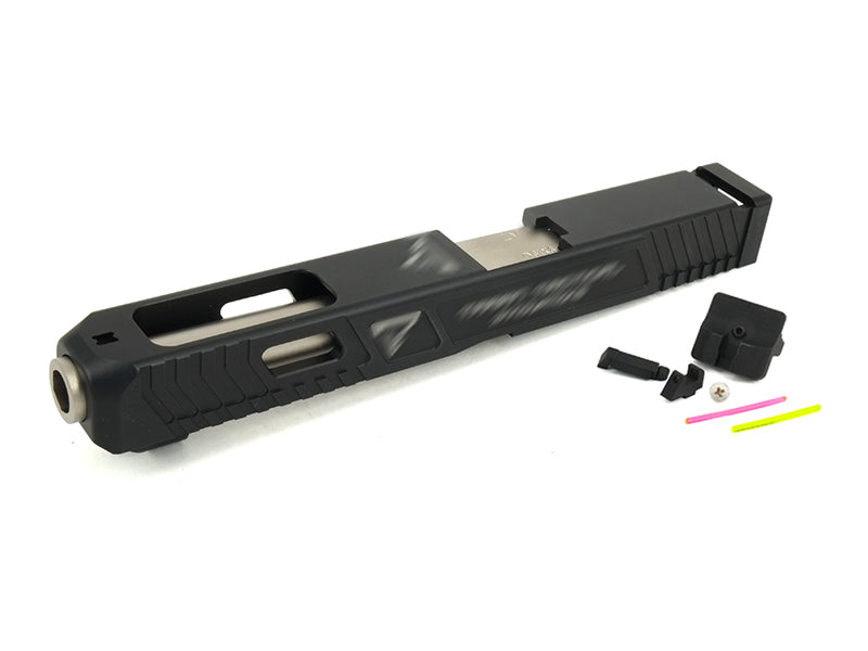 Gunsmith Bros T-Style G34 Aluminum Slide (Black) & Stainless Barrel (Silver) Kit Set