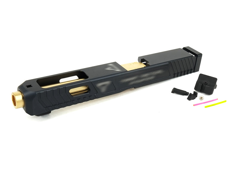 Gunsmith Bros T-Style G34 Aluminum Slide (Black) & Stainless Barrel (Gold) Kit Set