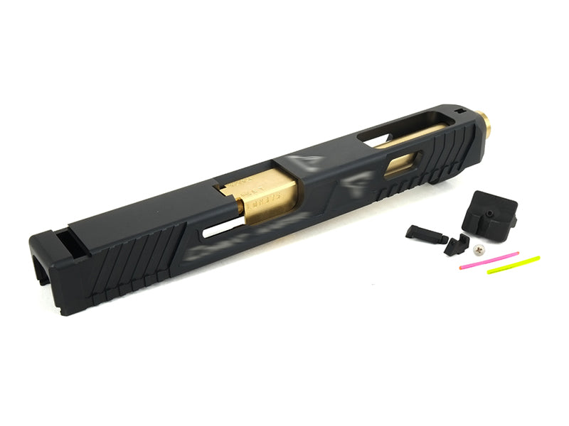 Gunsmith Bros T-Style G34 Aluminum Slide (Black) & Stainless Barrel (Gold) Kit Set