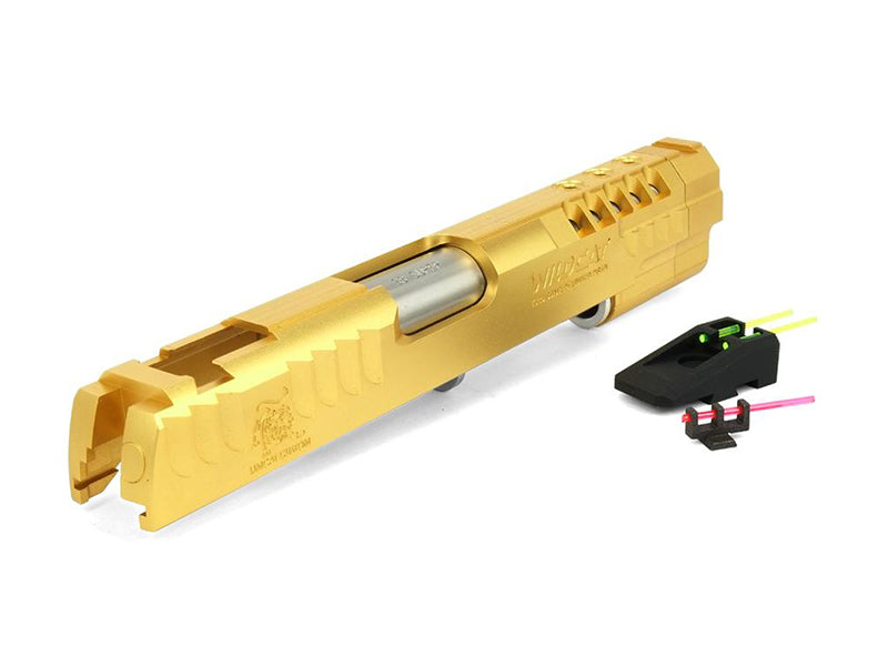 Airsoft Masterpiece LimCat Perfect Sight Standard Slide with Fiber Sights for Hi-CAPA (Gold)
