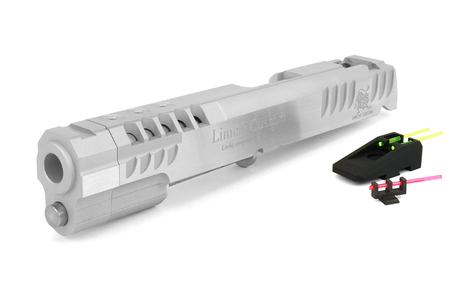 Airsoft Masterpiece LimCat Perfect Sight Standard Slide with Fiber Sights for Hi-CAPA (Silver)