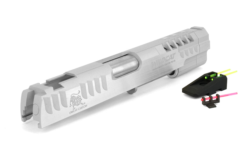 Airsoft Masterpiece LimCat Perfect Sight Standard Slide with Fiber Sights for Hi-CAPA (Silver)