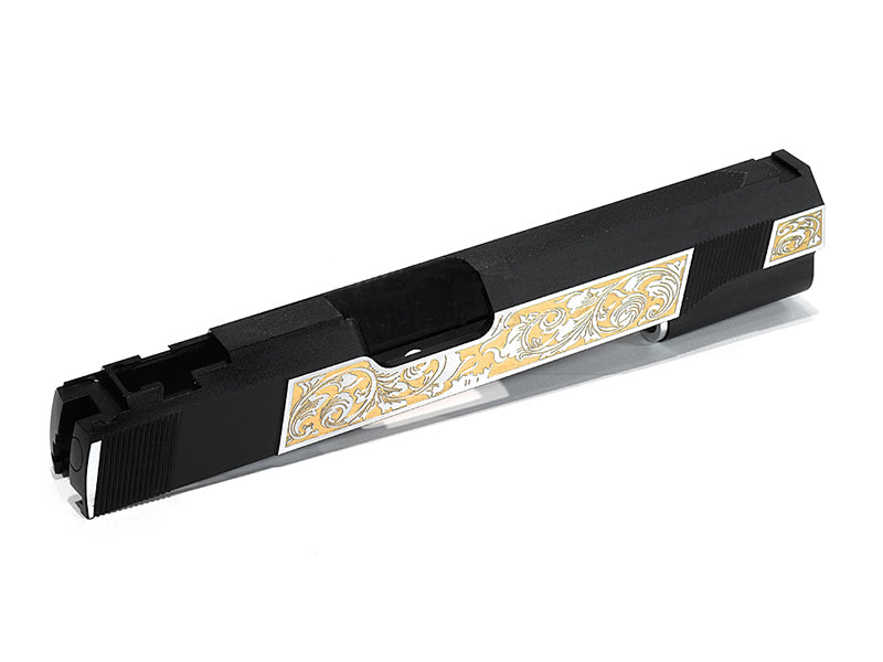 Airsoft Masterpiece Gothic Engraved Standard Slide for Hi-CAPA/1911 (Two Tone, Gold)