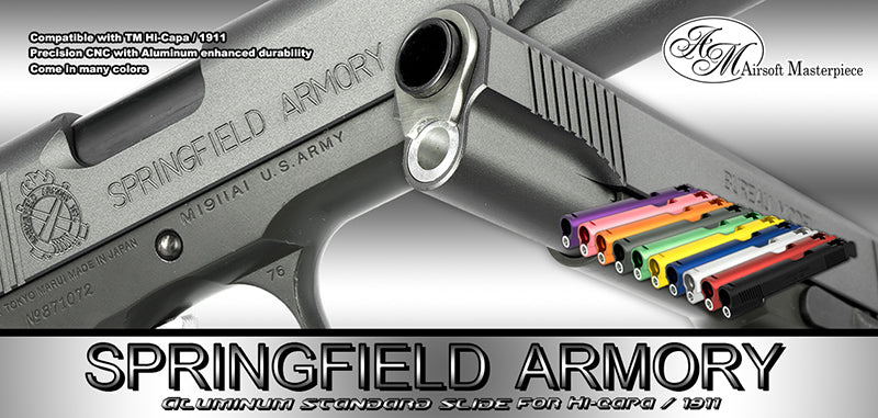 Airsoft Masterpiece Springfield Standard Slide for Hi-CAPA / 1911 (Gold)