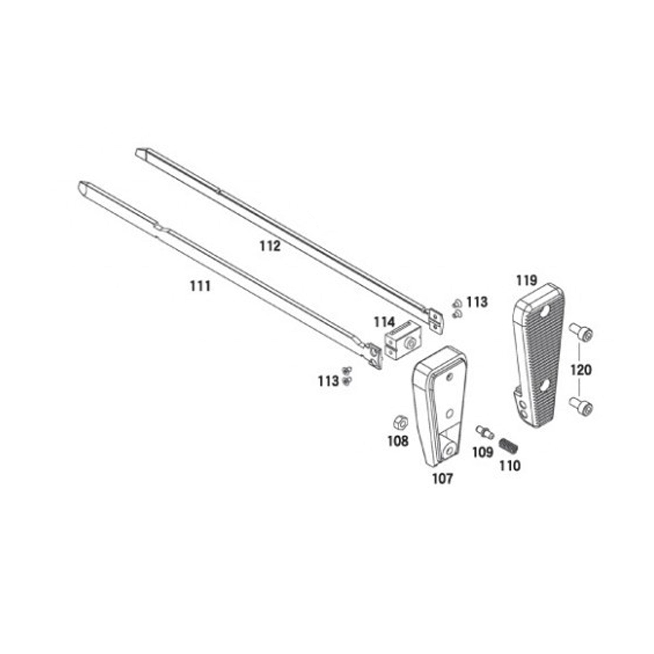 Stock Butt Pad Base Set For KWA MP7 GBB - Black