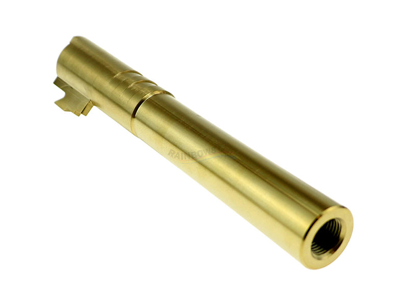 CowCow OB1 Stainless Steel Threaded Outer Barrel For TM Hi-Capa 5.1 (Gold) .45 ACP Marking