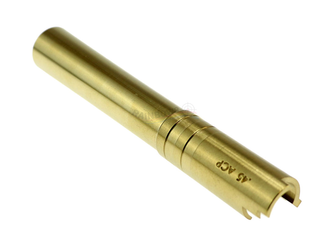 CowCow OB1 Stainless Steel Threaded Outer Barrel For TM Hi-Capa 5.1 (Gold) .45 ACP Marking