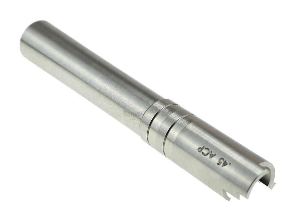 CowCow OB1 Stainless Steel Threaded Outer Barrel For TM Hi-Capa 5.1 (Silver) .45 ACP Marking