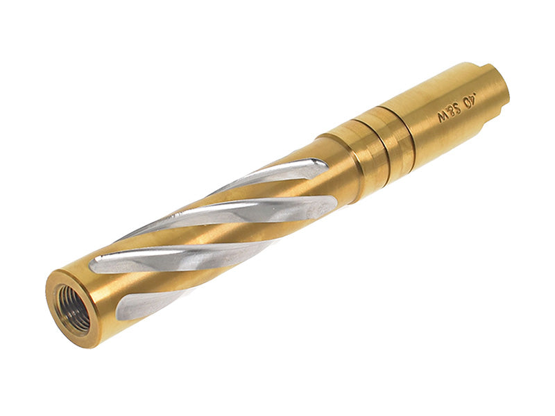 CowCow Tornado Stainless Steel Threaded Outer Barrel For TM Hi-Capa 5.1 (Gold) .40 S&W Marking