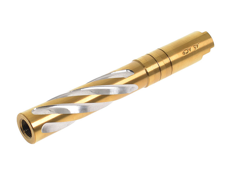 CowCow Tornado Stainless Steel Threaded Outer Barrel For TM Hi-Capa 5.1 (Gold) .45 ACP Marking