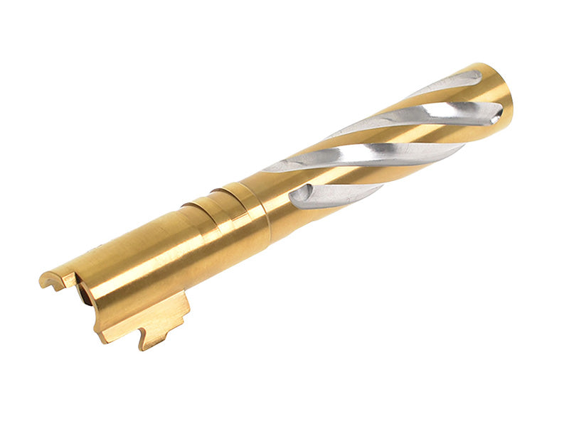 CowCow Tornado Stainless Steel Threaded Outer Barrel For TM Hi-Capa 5.1 (Gold) .45 ACP Marking