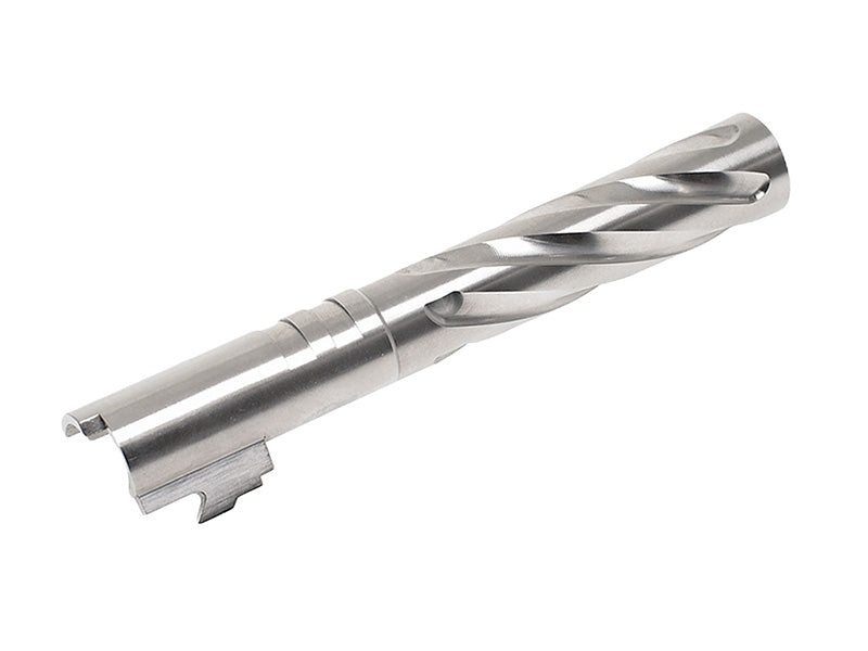 CowCow Tornado Stainless Steel Threaded Outer Barrel For TM Hi-Capa 5.1 (Silver) .45 ACP Marking
