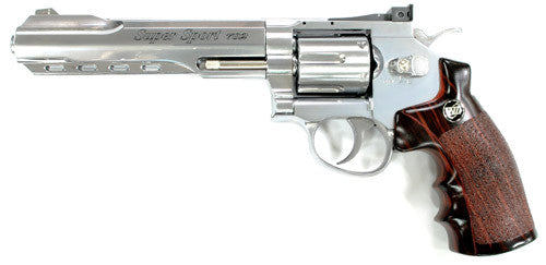 WG 702 Fullmetal Revolver 6" CO2 Pistol (Silver)