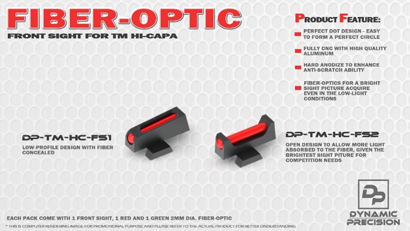 DP Fiber Optic Front Sight For Marui Hi-Capa (Type 1)