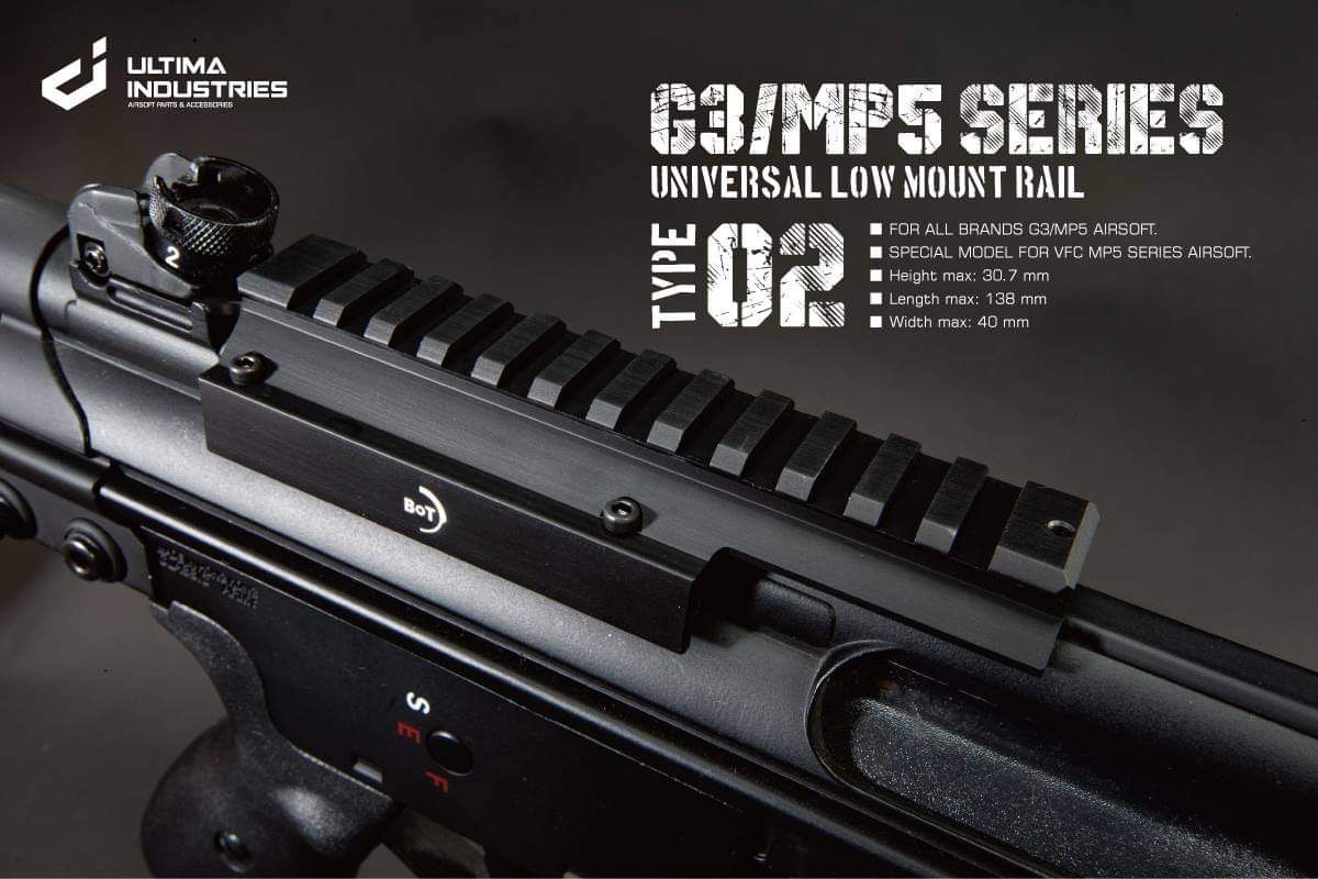 Ultima Industries Universal Low Mount Rail (Midium) Type02 For G3/MP5 Series